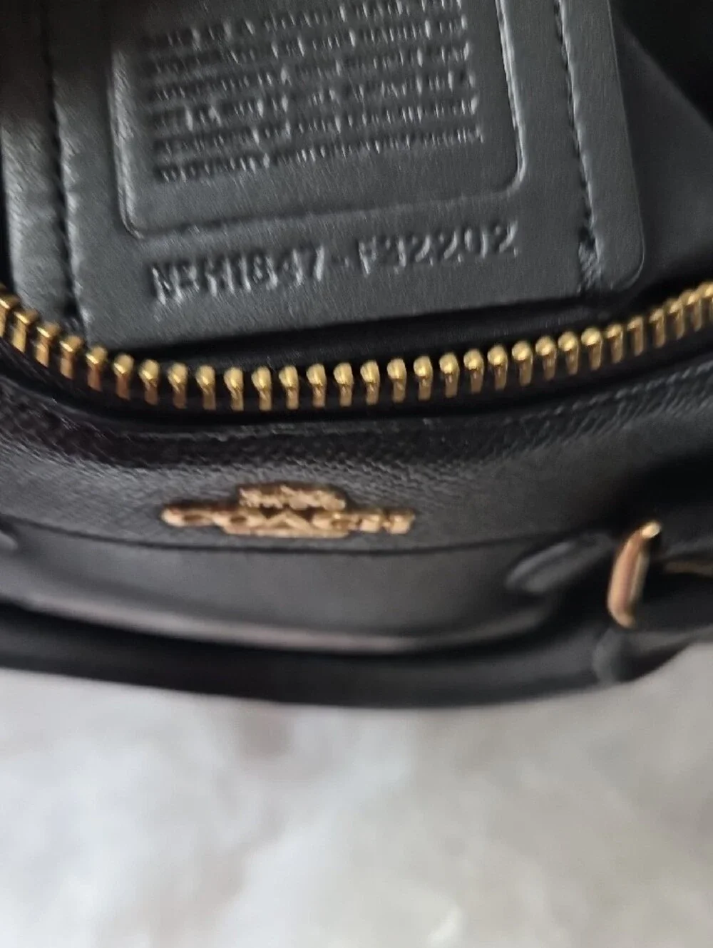 Coach Black Leather Mini Rowan with Gold-Tone Accents - Picture 9 of 9